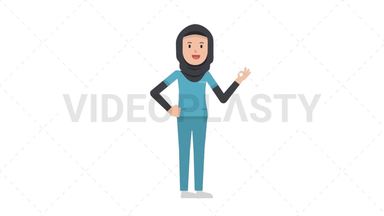 Arab Female Nurse Ok Stock Animation