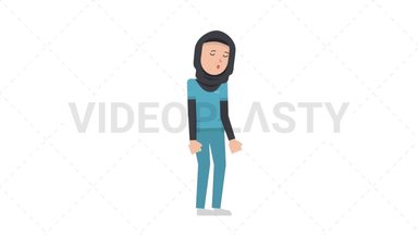 Arab Female Nurse Sleepy Stock Animation