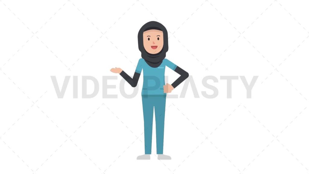Arab Female Nurse Talking  [Royalty-Free Stock Animation] | VideoPlasty