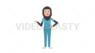 Arab Female Nurse Talking  Stock Animation