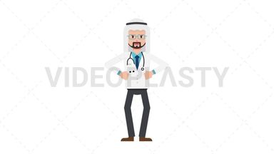 Arab Male Doctor Angry Stock Animation