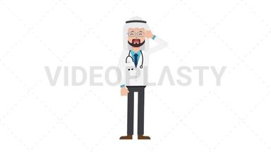Arab Male Doctor Crying Stock Animation