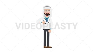 Arab Male Doctor Disapprove Stock Animation