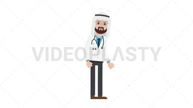 Arab Male Doctor Dizzy Stock Animation