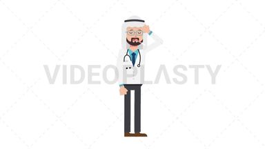 Arab Male Doctor Fever Stock Animation