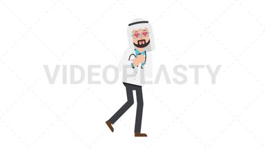 Arab Male Doctor In Love Stock Animation