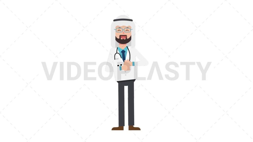 Arab Male Doctor Laughing [Royalty-Free Stock Animation] | VideoPlasty
