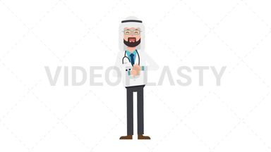 Arab Male Doctor Laughing Stock Animation