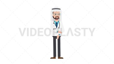Arab Male Doctor Sad Stock Animation