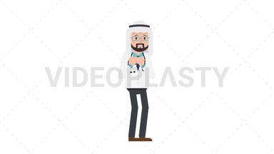 Arab Male Doctor Scared Stock Animation