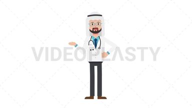 Arab Male Doctor Talking Stock Animation