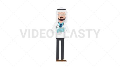 Arab Male Doctor Washing Hands Stock Animation