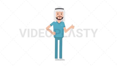Arab Male Nurse Approve Stock Animation