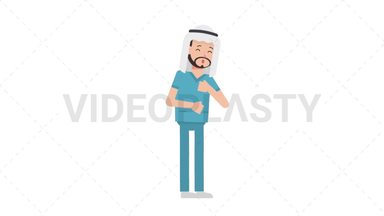 Arab Male Nurse Coughing Stock Animation