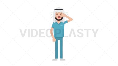 Arab Male Nurse Crying Stock Animation