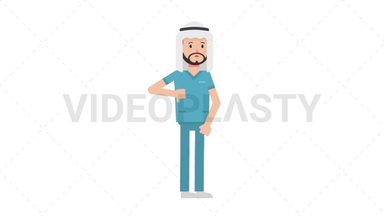 Arab Male Nurse Disapprove Stock Animation