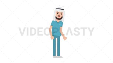 Arab Male Nurse Dizzy Stock Animation