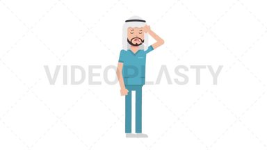 Arab Male Nurse Fever Stock Animation