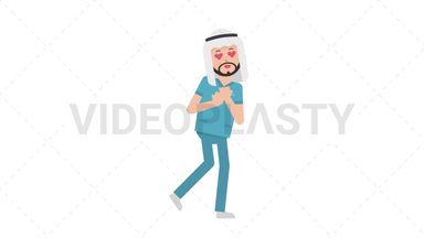 Arab Male Nurse In Love Stock Animation