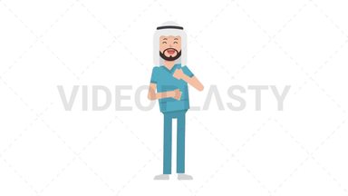 Arab Male Nurse Laughing Stock Animation