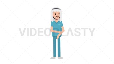 Arab Male Nurse Sad Stock Animation