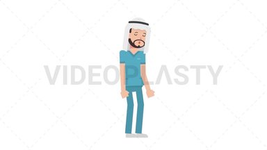 Arab Male Nurse Sleepy Stock Animation