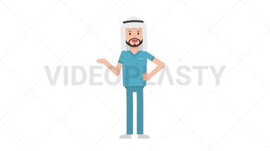 Arab Male Nurse Talking Stock Animation