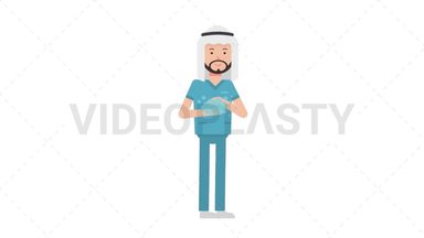 Arab Male Nurse Washing Hands Stock Animation