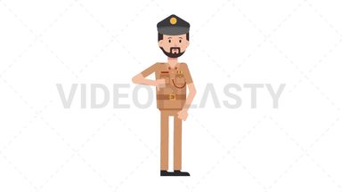 Arab Policeman Disapprove Stock Animation