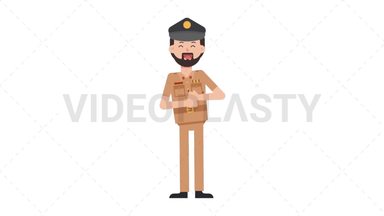 Arab Policeman Laughing Stock Animation