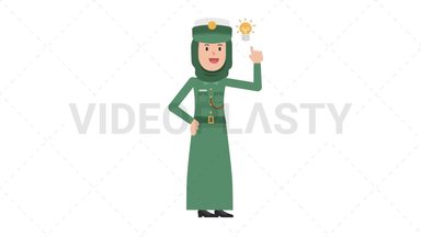 Arab Policewoman Idea Stock Animation