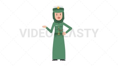 Arab Policewoman Talking Stock Animation