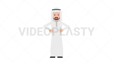 Arab Traditional Man Angry Stock Animation