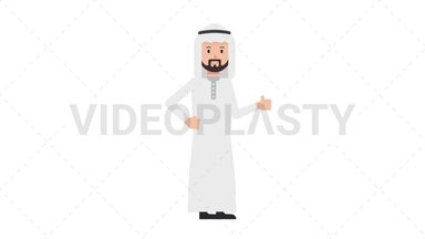 Arab Traditional Man Approve Stock Animation