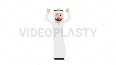 Arab Traditional Man Cheer Stock Animation