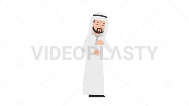 Arab Traditional Man Coughing Stock Animation