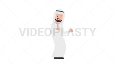 Arab Traditional Man Dancing Stock Animation