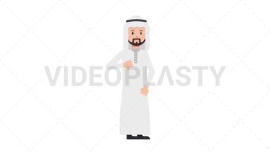 Arab Traditional Man Disapprove Stock Animation