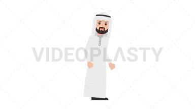 Arab Traditional Man Dizzy Stock Animation