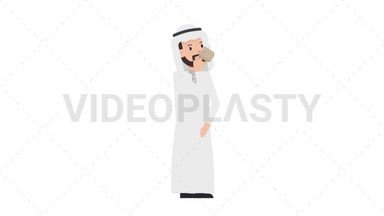 Arab Traditional Man Drinking Coffee Stock Animation
