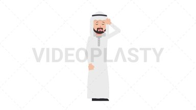 Arab Traditional Man Fever Stock Animation