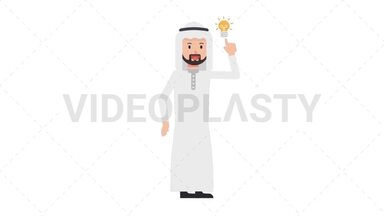 Arab Traditional Man Idea Stock Animation