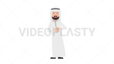Arab Traditional Man Laughing Stock Animation