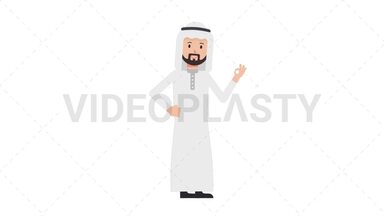 Arab Traditional Man OK Stock Animation