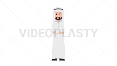 Arab Traditional Man Sad Stock Animation