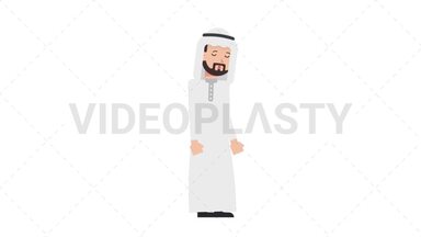 Arab Traditional Man Sleepy Stock Animation