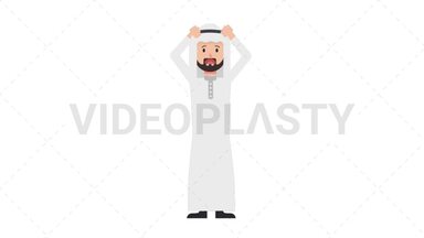 Arab Traditional Man Stressed Stock Animation