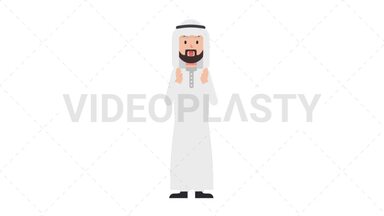 Arab Traditional Man Surprised Stock Animation