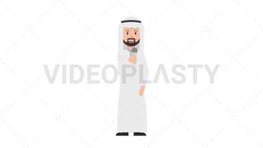 Arab Traditional Man Talking on Microphone Stock Animation