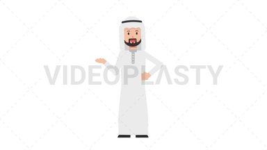 Arab Traditional Man Talking Stock Animation